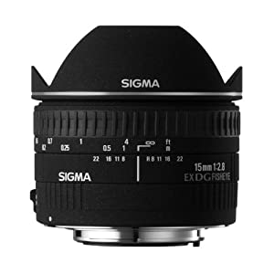 SIGMA 単焦点魚眼レンズ 15mm F2.8 EX DG DIAGONAL FISHEYE キヤノン用 対角線魚眼 フルサイズ対応 476403(中古品)