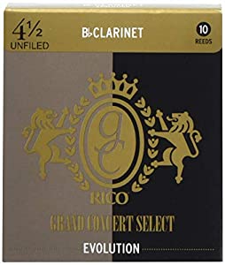 D'Addario WoodWinds ダダリオ リード Bbクラリネット用 GRAND CONCERT SELECT EVOLUTION UNFILED RGE10BCL450 (中古品)