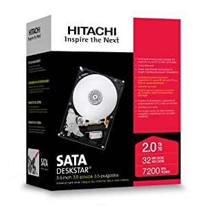Hitachi Deskstar 7K2000 2TB SATA 3.5インチ 内蔵型HDD HDS722020ALA330(中古品)