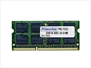 プリンストン DOS/V ノート用メモリ 1GB PC3-10600 204pin DDR3-SDRAM SO-DIMM PDN3/1333-1G(中古品)
