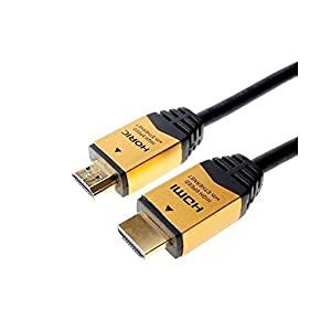 ホーリック プレミアムハイスピードHDMIケーブル 1.5m 18Gbps 4K/60p HDR HDMI 2.0規格 ゴールド HDM15-891GD(中古品)