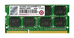 Transcend ノートPC用メモリ PC3-10600 DDR3 1333 4GB 1.5V 204pin SO-DIMM JM1333KSN-4G(中古品)