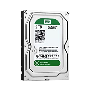 WD HDD 内蔵ハードディスク 3.5インチ 2TB Green WD20EZRX / Intellipower / SATA 6Gb/s / 2年保証(中古品)