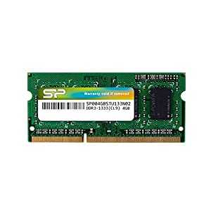 シリコンパワー ノートPC用メモリ 204Pin SO-DIMM DDR3-1333 PC3-10600 4GB SP004GBSTU133N02(中古品)