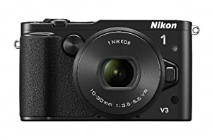 Nikon ミラーレス一眼Nikon 1 V3 標準パワーズームレンズキット ブラック N1V3HPLKBK(中古品)