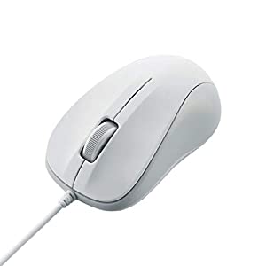 エレコム マウス 有線 Sサイズ 小型 3ボタン USB 光学式 ホワイト ROHS指令準拠 M-K5URWH/RS(中古品)