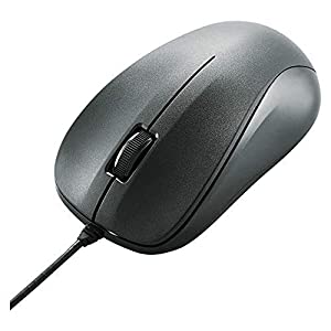 エレコム マウス 有線 Mサイズ 3ボタン USB 光学式 ブラック ROHS指令準拠 M-K6URBK/RS(中古品)