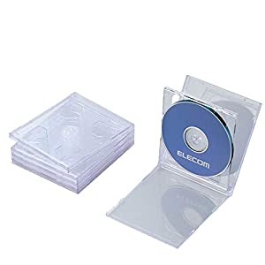 エレコム DVD BD CDケース プラケース 標準タイプ 2枚収納 5枚パック クリア CCD-JSCNW5CR(中古品)