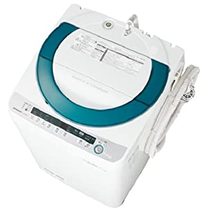 シャープ 7.0kg 全自動洗濯機 グリーン系SHARP 穴なし槽 ES-GE70P-G(中古品)