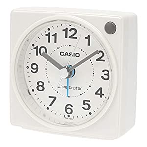CASIO カシオ 置時計 電波時計 アナログ 角型 ホワイト・TQ-750J-7JF(中古品)