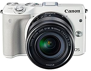 Canon ミラーレス一眼カメラ EOS M3 レンズキット(ホワイト) EF-M18-55mm F3.5-5.6 IS STM 付属 EOSM3WH-1855ISSTMLK(中古品)