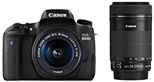Canon デジタル一眼レフカメラ EOS 8000D ダブルズームキット EF-S18-55mm/EF-S55-250mm 付属 EOS8000D-WKIT(中古品)