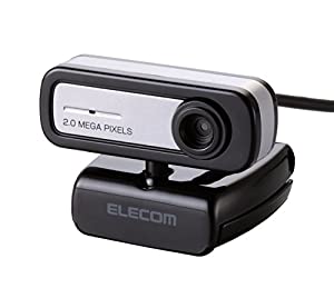 エレコム WEBカメラ 200万画素 マイク内蔵 MAC対応 ブラック UCAM-C0220FBNBK(中古品)