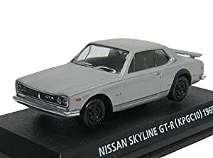 コナミ 1/64 絶版名車コレクション Vol,1 ニッサン スカイライン GT-R 型式KPGC10 1969 銀(中古品)