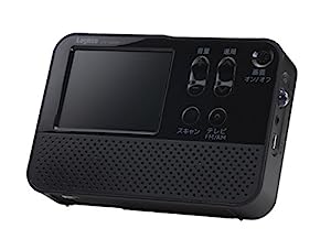 ロジテック FM/AMポータブルラジオ 2.8インチ液晶搭載 ワンセグテレビ付き ワイドFM対応 LTV-1S280P(中古品)