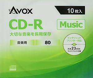 AVOX CD-RA 音楽用(80分) 1-32倍速 10枚 スリムケース(中古品)