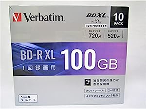 三菱化学メディア 4倍速対応BD-R XL 10枚パック 100GB ホワイトプリンタブル VBR520YP10D1(中古品)