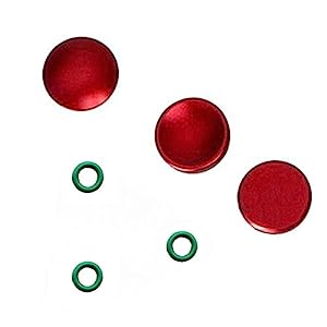 3個セット GeeSo アルミニウム合金 シャッターボタン 10mm 各社カメラ対応 凹/凸/プレーン タイプ (3個セット, 赤)(中古品)
