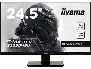 iiyama ゲーミング モニター ディスプレイ G2530HSU-B1 (24.5インチ/1ms/フルHD/TN/DisplayPort,HDMI,D-sub)(中古品)