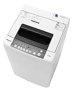 ハイセンス 全自動 洗濯機 5.5kg HW-T55C 本体幅50cm 最短10分洗濯 ふたり暮らし ホワイト/ホワイト(中古品)